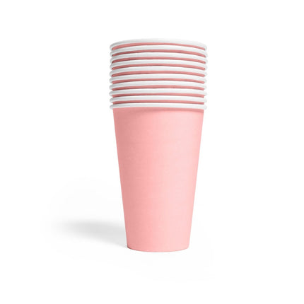 Roze Bekers Papier 350ml 10st van WeFiesta koop je bij Partywinkel