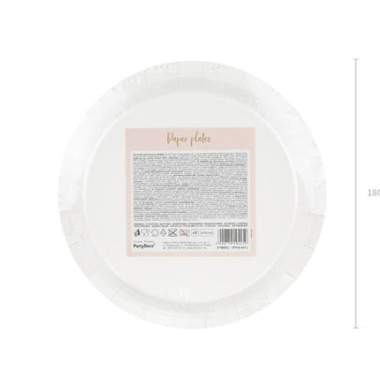 Roze Borden Gouden Stippen 18cm 6st van Partydeco koop je bij Partywinkel