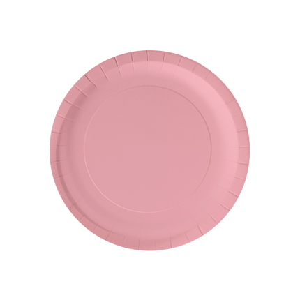 Roze Borden Pastel 23cm 8st van Paper Dreams koop je bij Partywinkel