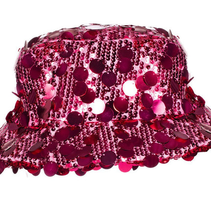 Roze Bucket Hat Pailletten van Wilbers & Wilbers koop je bij Partywinkel