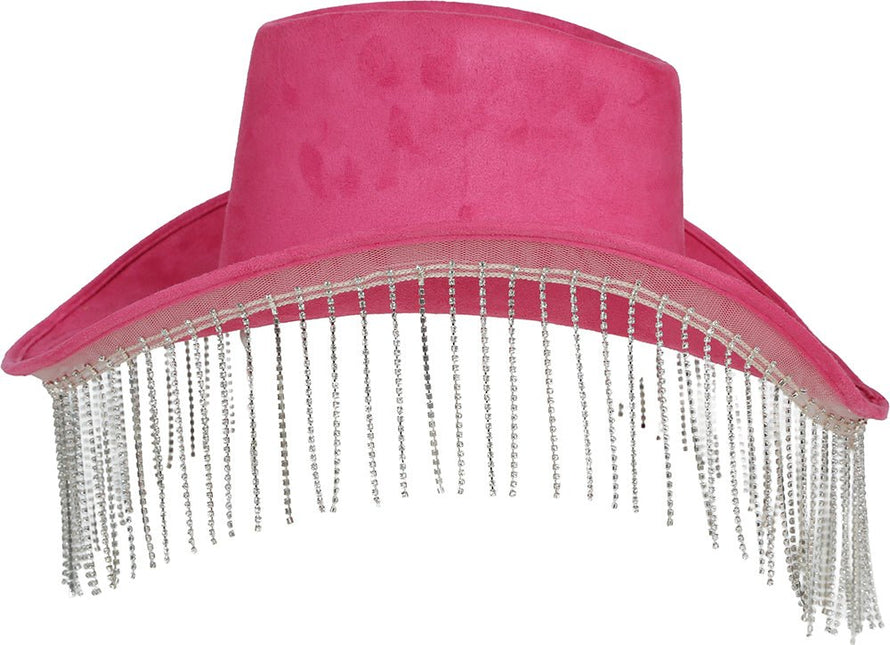 Roze Cowboy Hoed Franjes van Fiestas Guirca koop je bij Partywinkel
