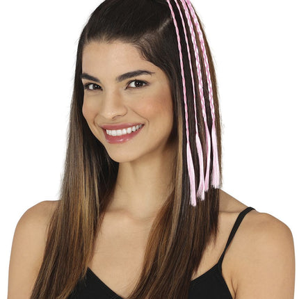 Roze Hair Extension 35cm 3st van Fiestas Guirca koop je bij Partywinkel