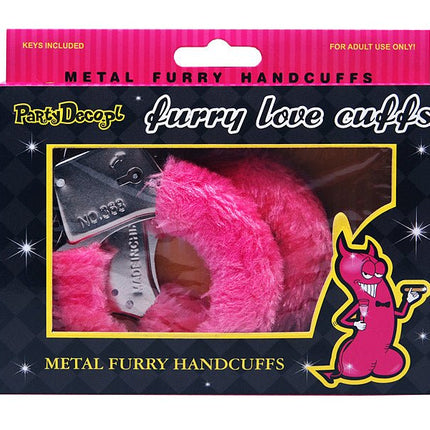 Roze Handboeien Pluche van Partydeco koop je bij Partywinkel