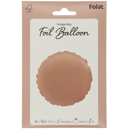 Roze Helium Ballon Rond Leeg 45cm van Folat koop je bij Partywinkel