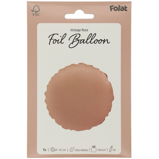 Roze Helium Ballon Rond Leeg 45cm van Folat koop je bij Partywinkel