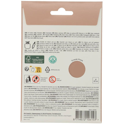 Roze Helium Ballon Rond Leeg 45cm van Folat koop je bij Partywinkel