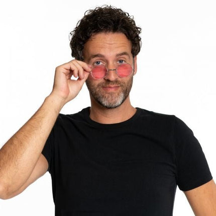 Roze Hippie Bril van Partychimp koop je bij Partywinkel