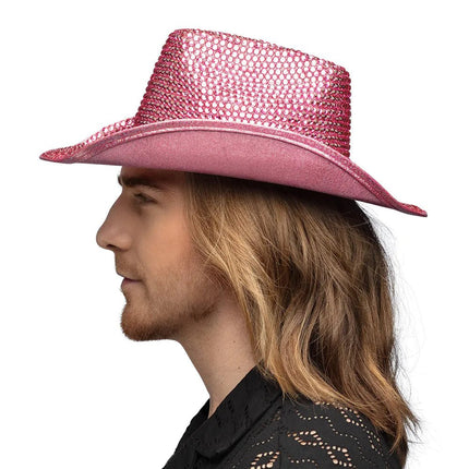 Roze Hoed Glitter Stenen van Boland koop je bij Partywinkel