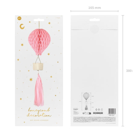 Roze Honeycomb Luchtballon van Partydeco koop je bij Partywinkel