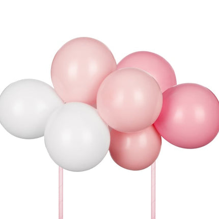 Roze Taarttopper Ballonnen 29cm van Partydeco koop je bij Partywinkel