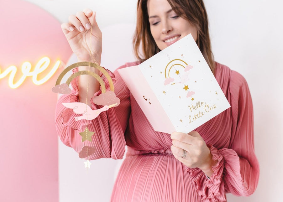 Roze Uitnodigingen Hello Little One 14x 20cm 11st van Partydeco koop je bij Partywinkel