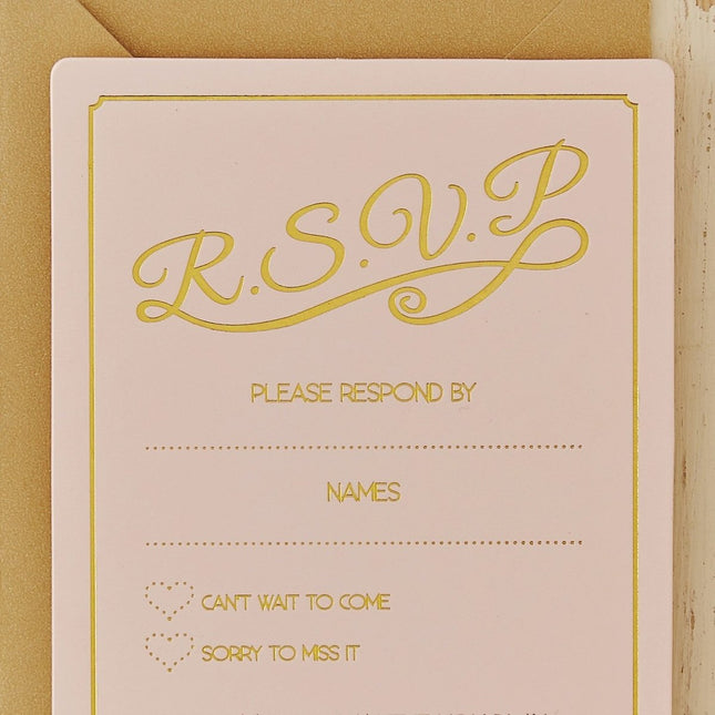 Roze Uitnodigingen R.S.V.P 12,9cm 10st van Ginger Ray koop je bij Partywinkel