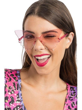 Roze Vlinderbril 15cm van CHAKS koop je bij Partywinkel