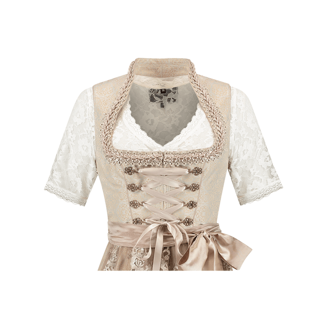 Roze Wit Creme Dirndl Jurk Oktoberfest Dames Jaquard van Haus Huberts koop je bij Partywinkel