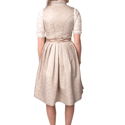 Roze Wit Creme Dirndl Jurk Oktoberfest Dames Jaquard van Haus Huberts koop je bij Partywinkel
