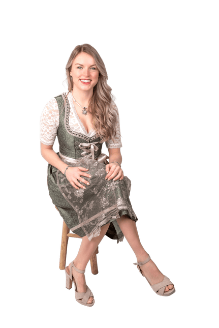 Roze Wit Creme Dirndl Jurk Oktoberfest Dames Jaquard Grijs van Haus Huberts koop je bij Partywinkel