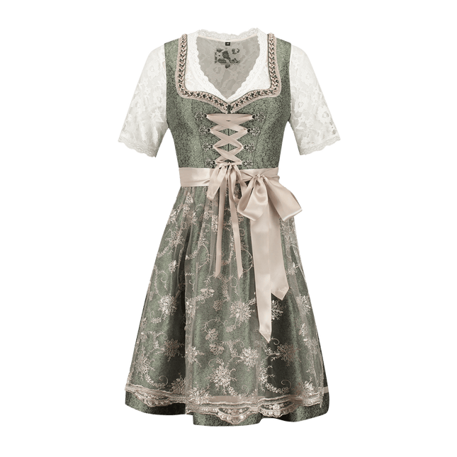 Roze Wit Creme Dirndl Jurk Oktoberfest Dames Jaquard Grijs van Haus Huberts koop je bij Partywinkel