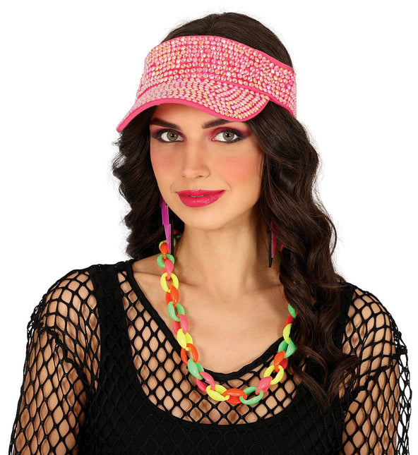 Roze Zonneklep Steentjes van Fiestas Guirca koop je bij Partywinkel