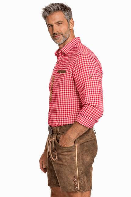 Ruit Blouse Rood Wit Alpenkraft van Tannhauser koop je bij Partywinkel