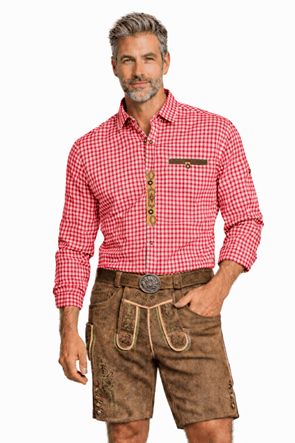 Ruit Blouse Rood Wit Alpenkraft van Tannhauser koop je bij Partywinkel
