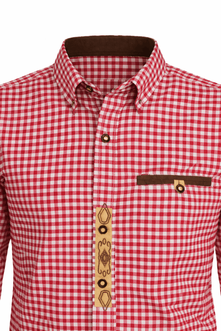 Ruit Blouse Rood Wit Alpenkraft van Tannhauser koop je bij Partywinkel