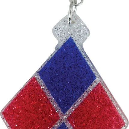 Ruit Oorbellen Blauw Rood van Fiestas Guirca koop je bij Partywinkel