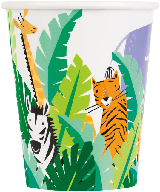 Safari Bekers Papier 266ml 8st van Unique koop je bij Partywinkel