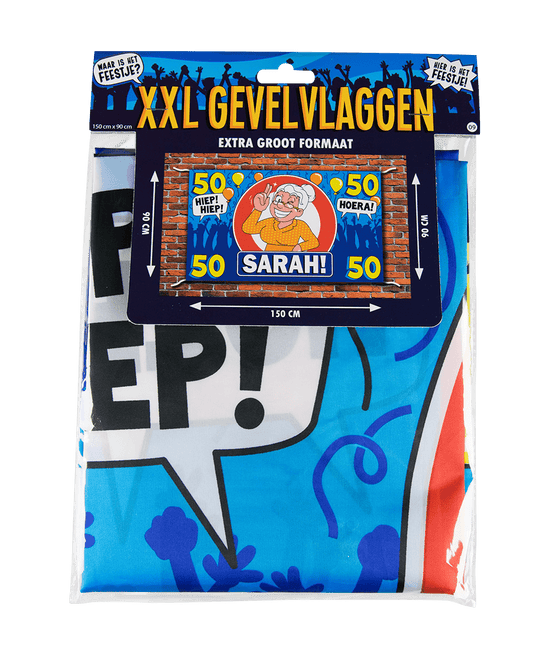 Sarah Gevelvlag 50 Jaar Hoera 1,5m van Paper Dreams koop je bij Partywinkel