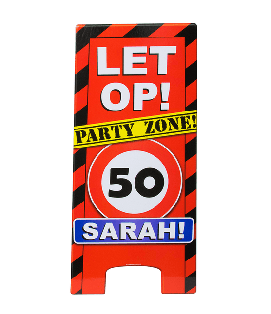 Sarah Warning Sign 50 Jaar 62,5cm van Paper Dreams koop je bij Partywinkel