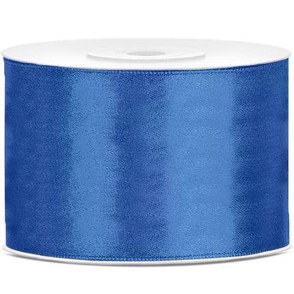 Satijn Lint Koninklijk Blauw 50mm 25m van Partydeco koop je bij Partywinkel