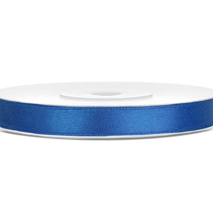 Satijn Lint Koninklijk Blauw 6mm 25m van Partydeco koop je bij Partywinkel