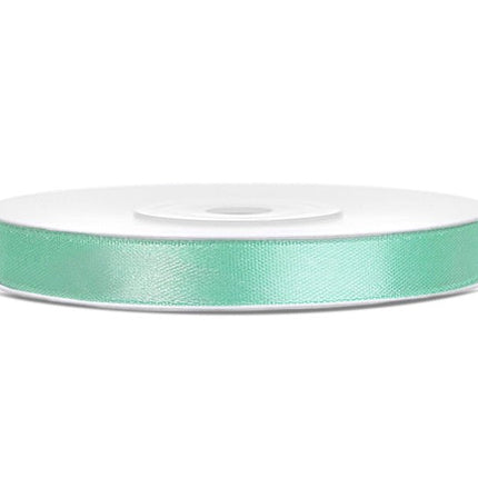 Satijn Lint Mintgroen 6mm 25m van Partydeco koop je bij Partywinkel