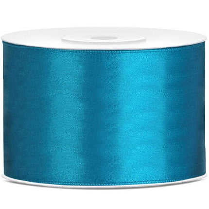 Satijn Lint Turquoise 50mm 25m van Partydeco koop je bij Partywinkel