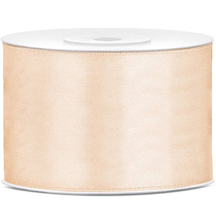Satijn Lint Vanille Creme 50mm 25m van Partydeco koop je bij Partywinkel