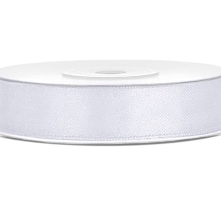 Satijn Lint Wit 12mm 25m van Partydeco koop je bij Partywinkel