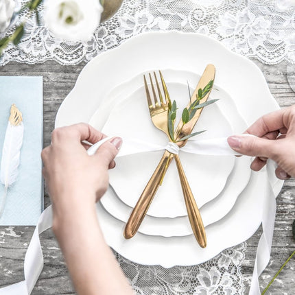 Satijn Lint Wit 25mm 25m van Partydeco koop je bij Partywinkel