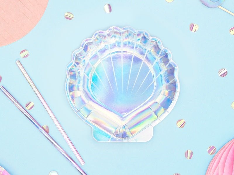 Schelp Bordjes Parelmoer 18,5cm 6st van Partydeco koop je bij Partywinkel