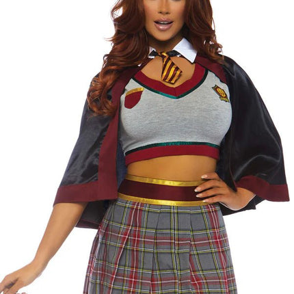 Schoolmeisje Kostuum Grijs Rood Dames Leg Avenue van Leg Avenue koop je bij Partywinkel