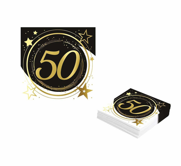 Servetten 50 Jaar 33cm 12st van Fiestas Guirca koop je bij Partywinkel
