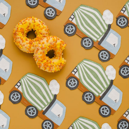 Servetten Betonmixer 13cm 20st van Partydeco koop je bij Partywinkel