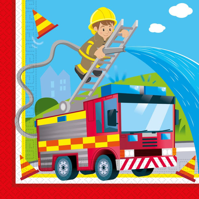 Servetten Brandweer 33cm 20st van Procos koop je bij Partywinkel