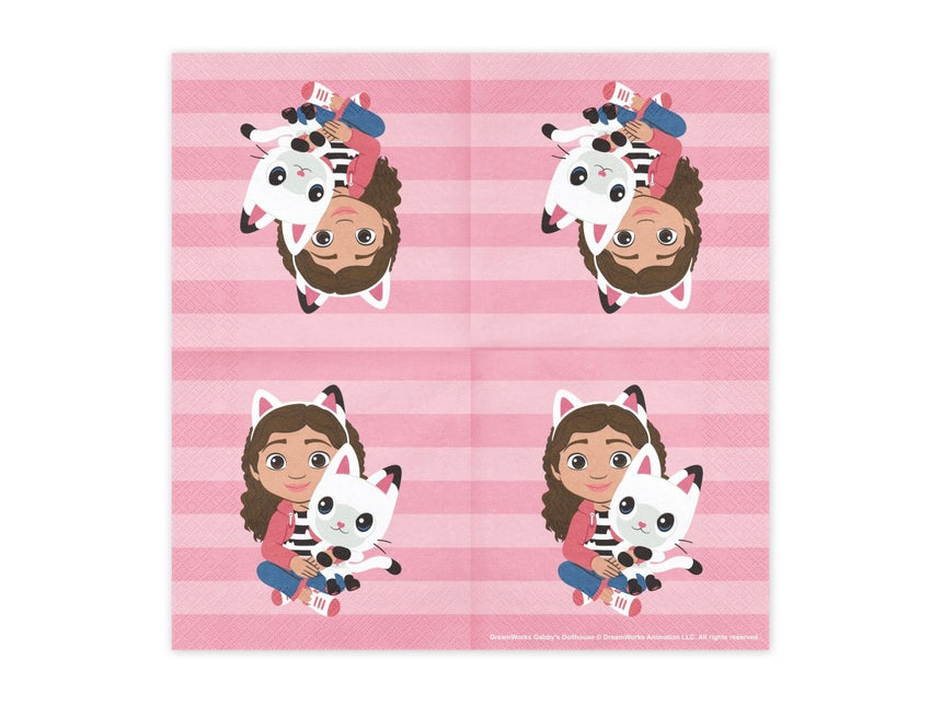 Servetten Gabby's Dollhouse, 33 x 33 van Partydeco koop je bij Partywinkel