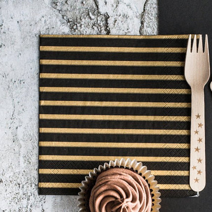 Servetten Gestreept 33cm 20st van Partydeco koop je bij Partywinkel