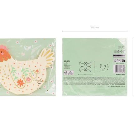 Servetten Haan 16cm 20st van Partydeco koop je bij Partywinkel