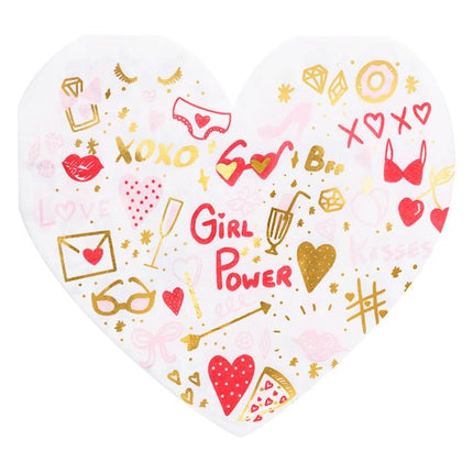 Servetten Hartjes 16cm 20st van Partydeco koop je bij Partywinkel