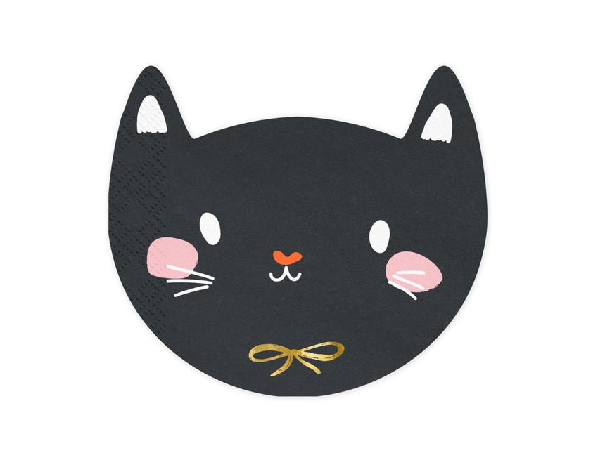 Servetten Kat 15cm 20st van Partydeco koop je bij Partywinkel