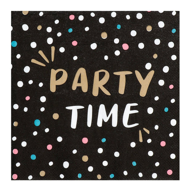 Servetten Party Time Papier 33cm 20st van Boland koop je bij Partywinkel