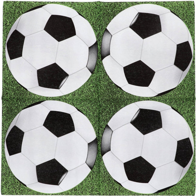 Servetten - voetbal - 33 x 33 cm - 20 stuks van Folat koop je bij Partywinkel