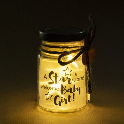 Sfeerlampje Welkom Baby Girl 14cm van Paper Dreams koop je bij Partywinkel