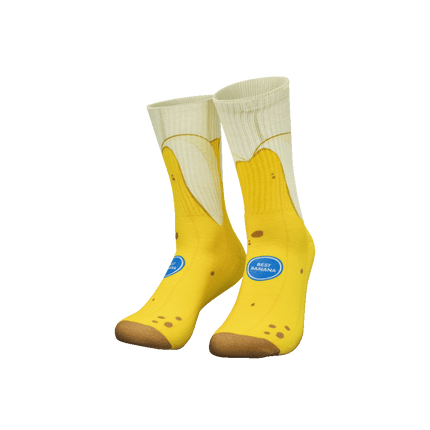 Roliga strumpor med bananmotiv